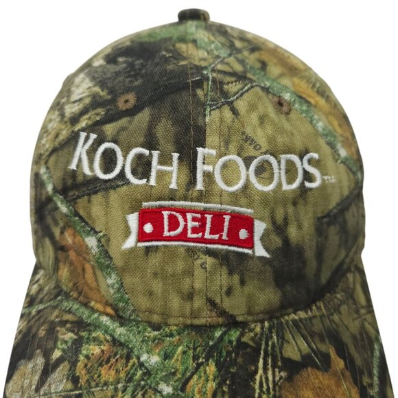 Koch Foods Deli Mossy Oak Camo Strapback Cap Trucker Baseball Embroidered Hat - Picture 7 of 14